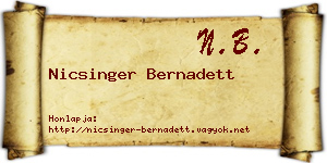 Nicsinger Bernadett névjegykártya