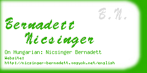 bernadett nicsinger business card